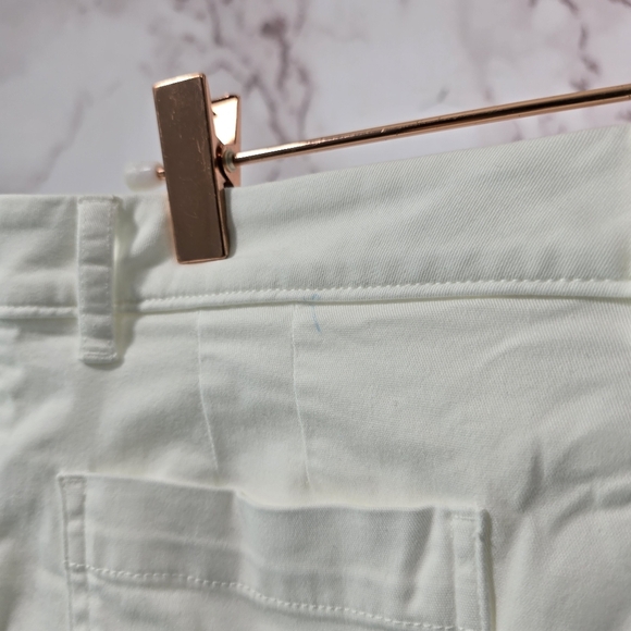 Garnet Hill Pants Women 6 White Chino High Rise Crop Short Pima Ankle - Picture 10 of 13